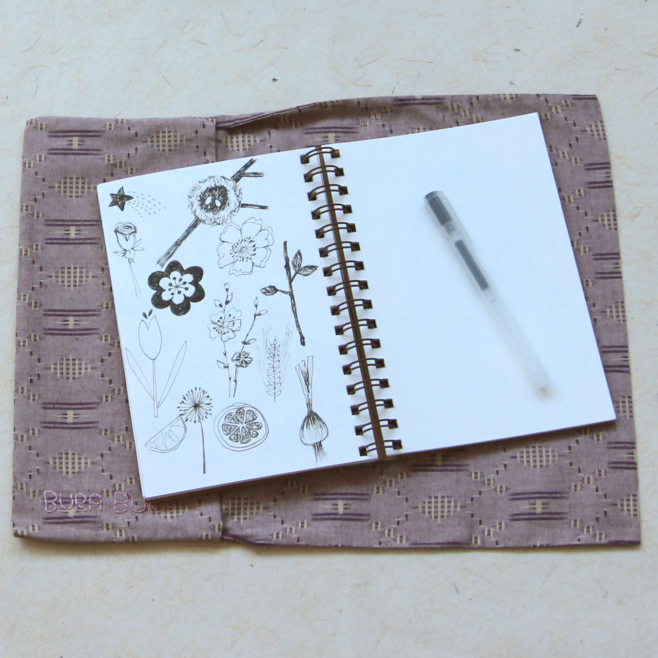 Purple Lines and Diamonds - Journal & Book Wrap Cover