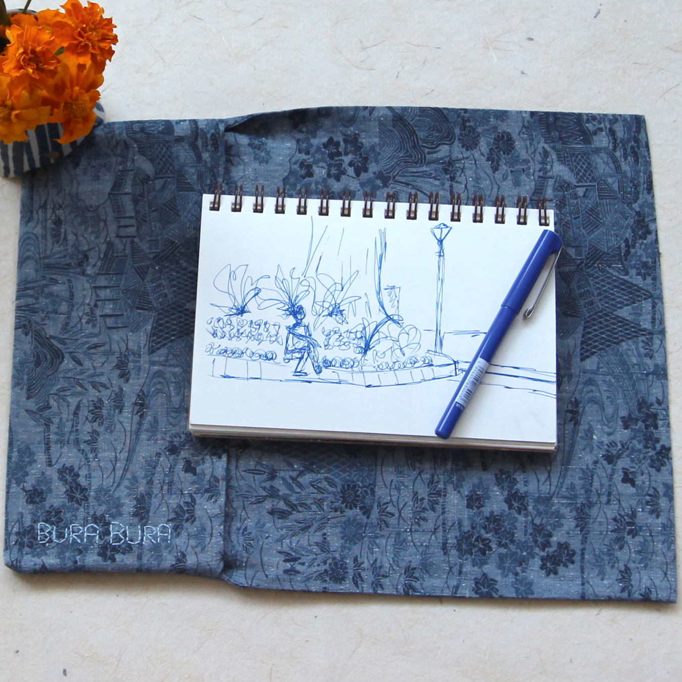 Blue Village - Journal & Book Wrap Cover