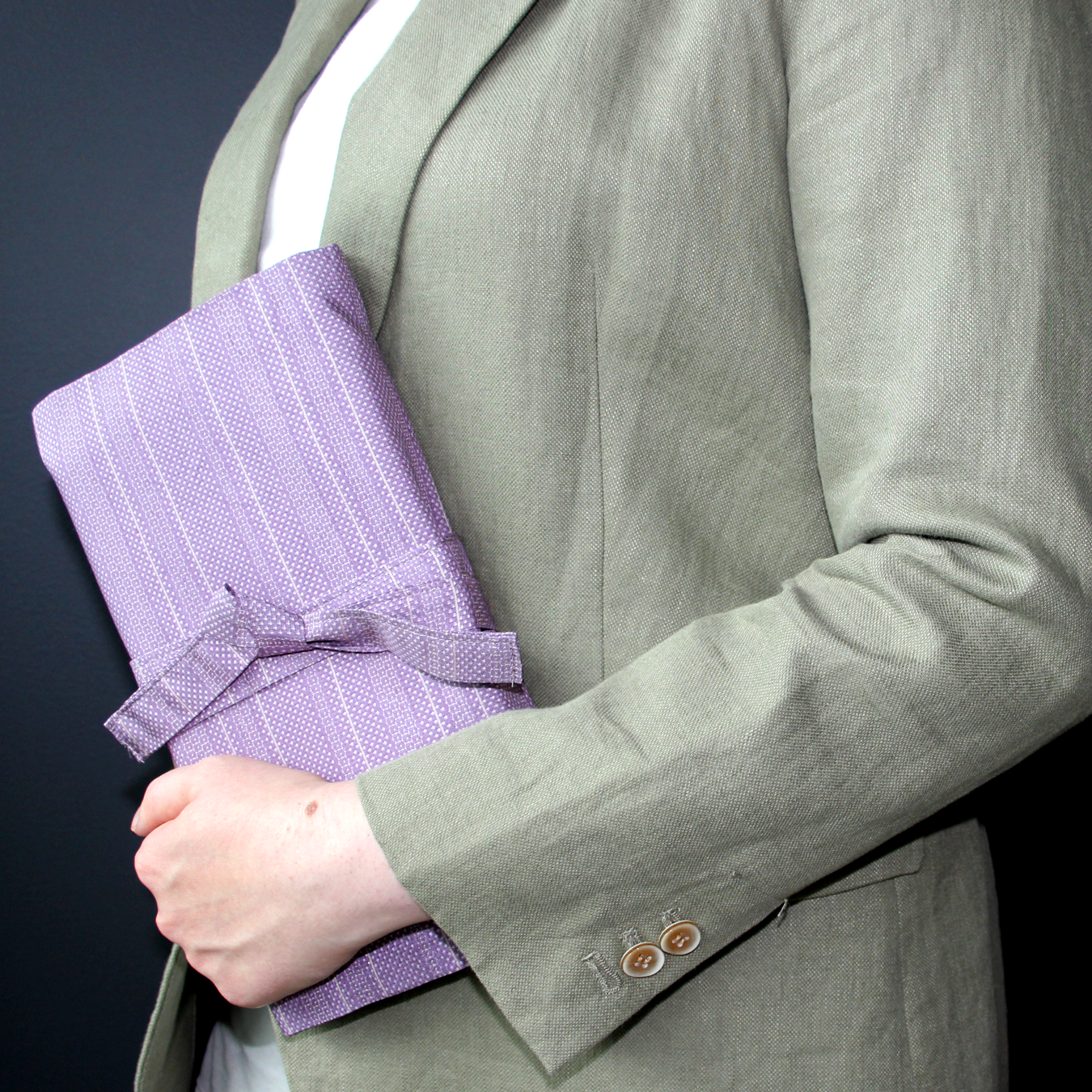 Purple Dots and Stripes - Journal & Book Wrap Cover