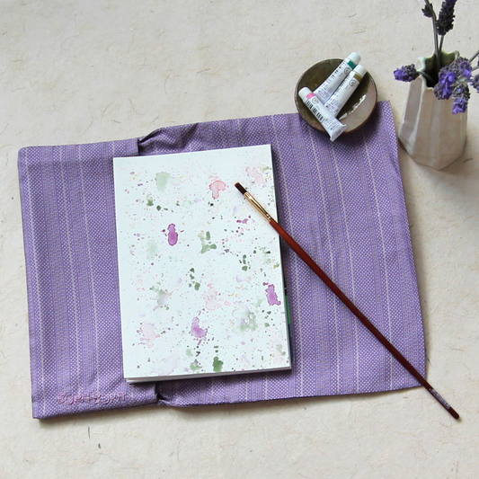 Purple Dots and Stripes - Journal & Book Wrap Cover
