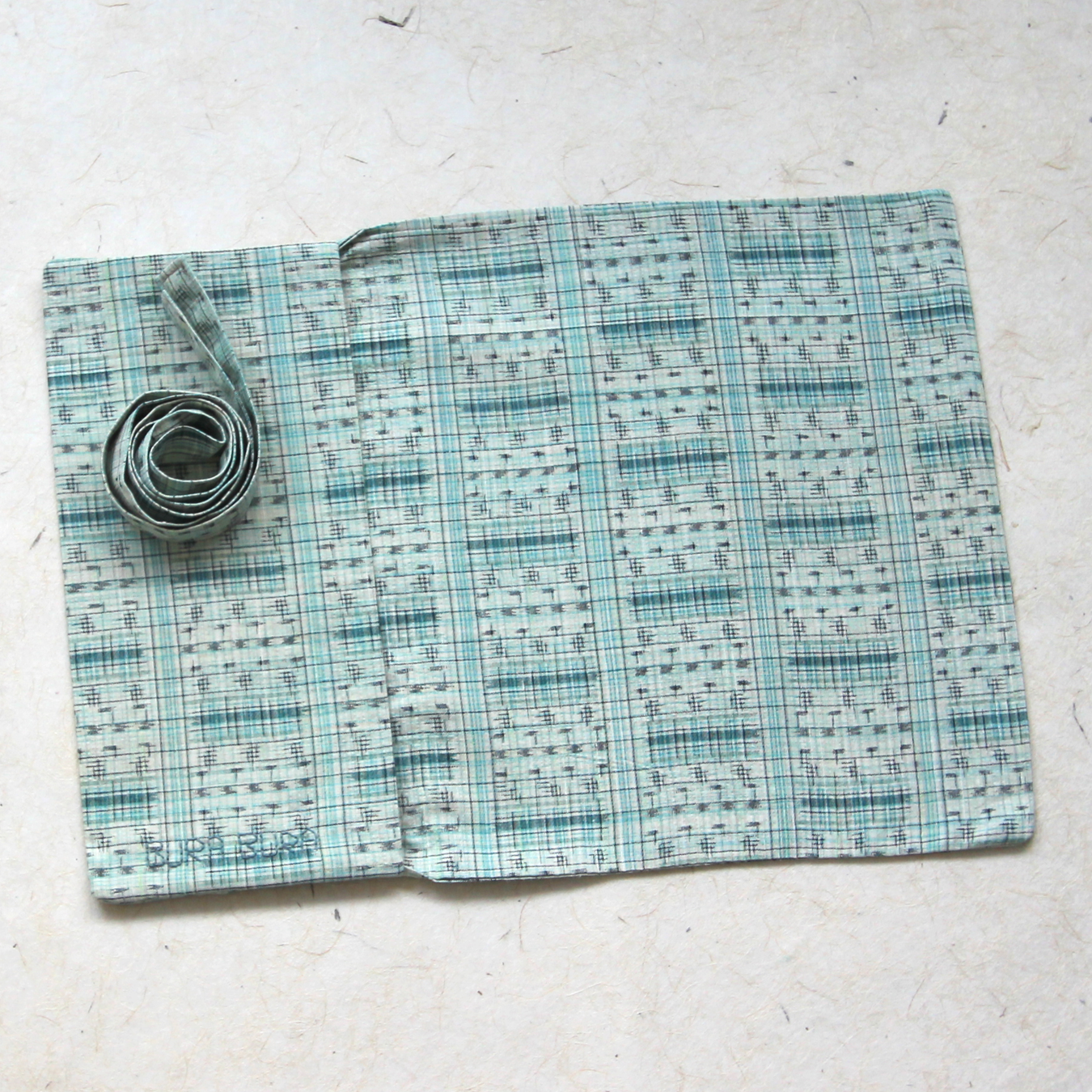 Green and Blue Grid - Journal & Book Wrap Cover