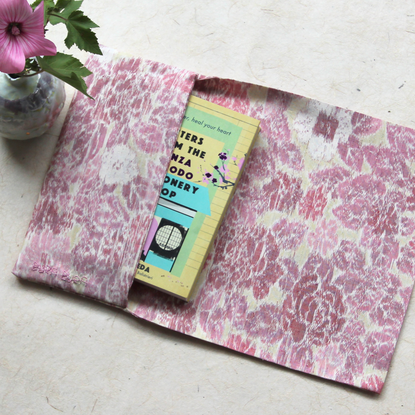 Pink Flower Garden - Journal & Book Wrap Cover